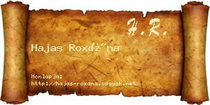 Hajas Roxána névjegykártya