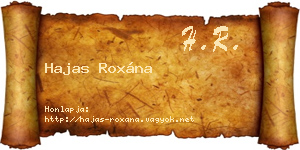Hajas Roxána névjegykártya